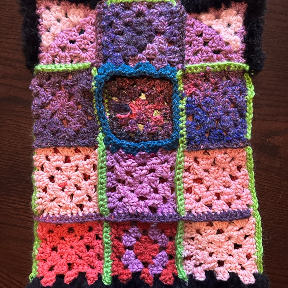 Colorful Crochet Patchwork CAT Hat BALACLAVA